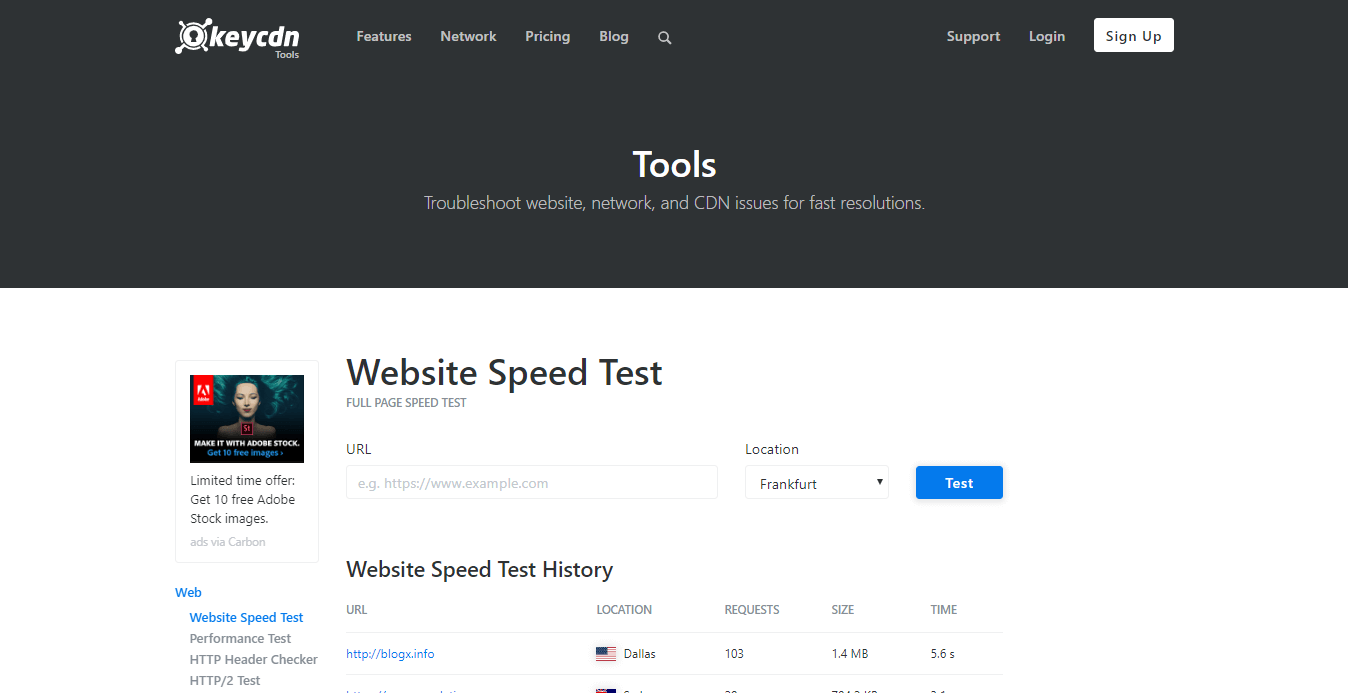 KeyCDN SpeedTest